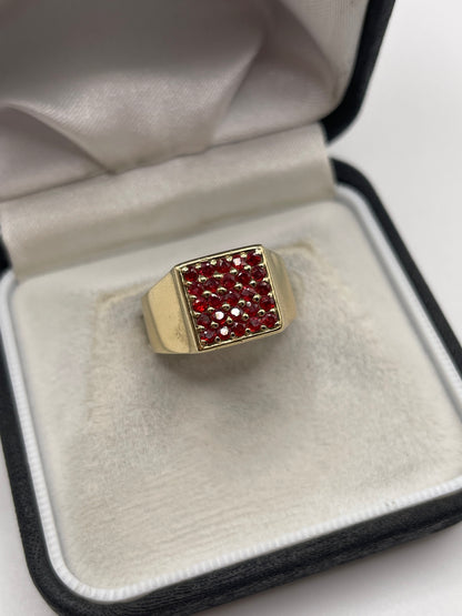 9ct gold spinel cluster ring