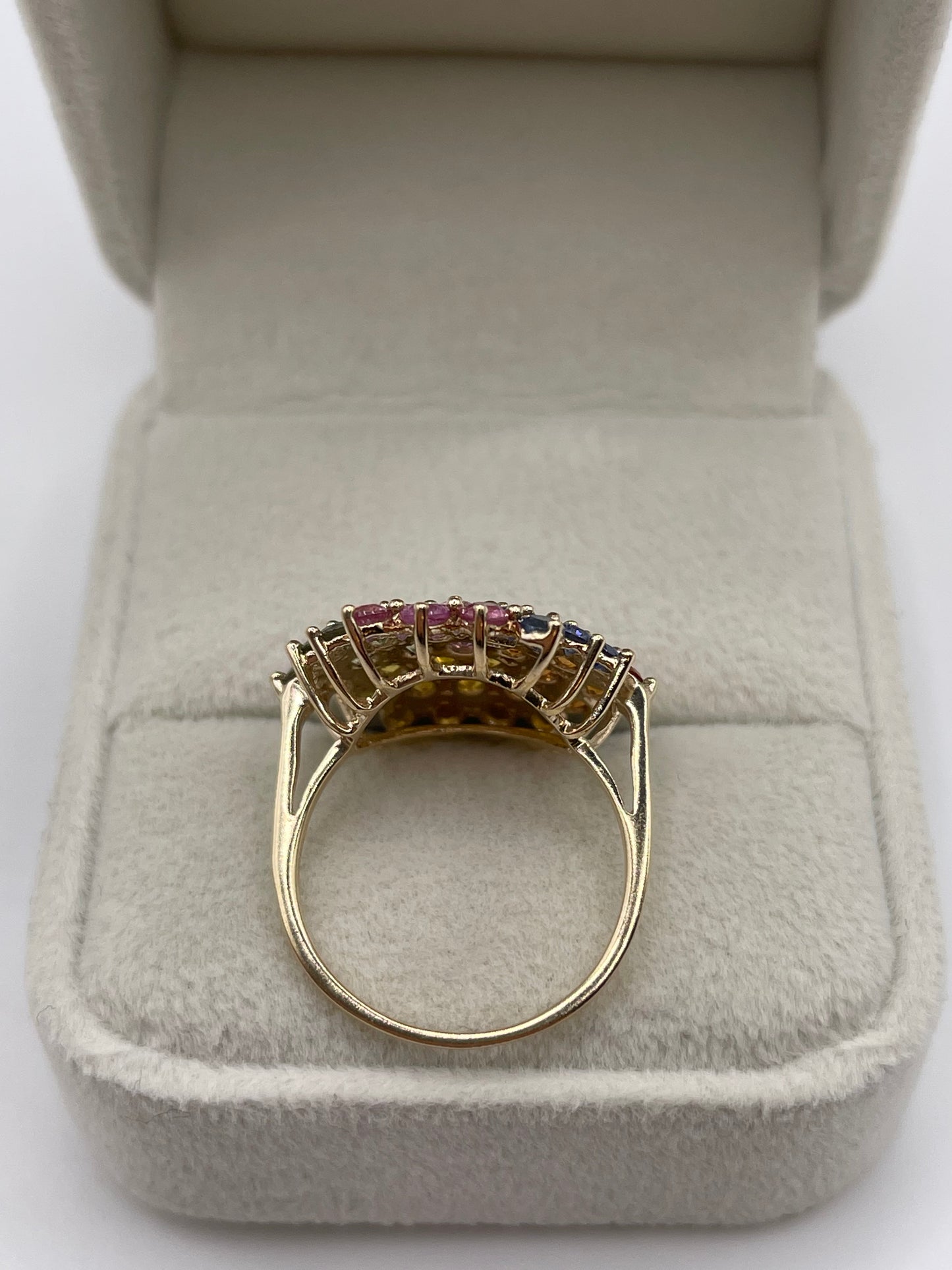 9ct gold sapphire cluster ring