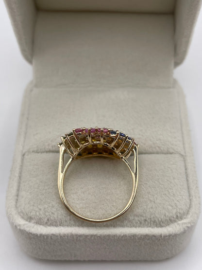 9ct gold sapphire cluster ring