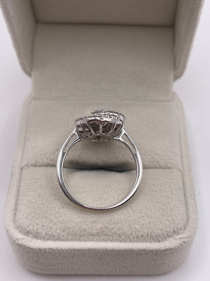 9ct white gold diamond cluster ring