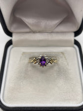 Load image into Gallery viewer, 9ct gold amethyst and diamond ring
