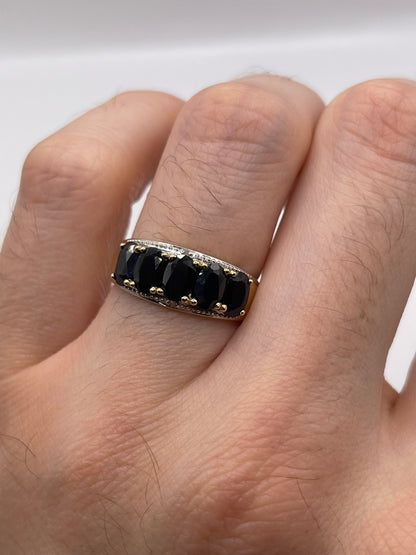 9ct gold sapphire and diamond ring
