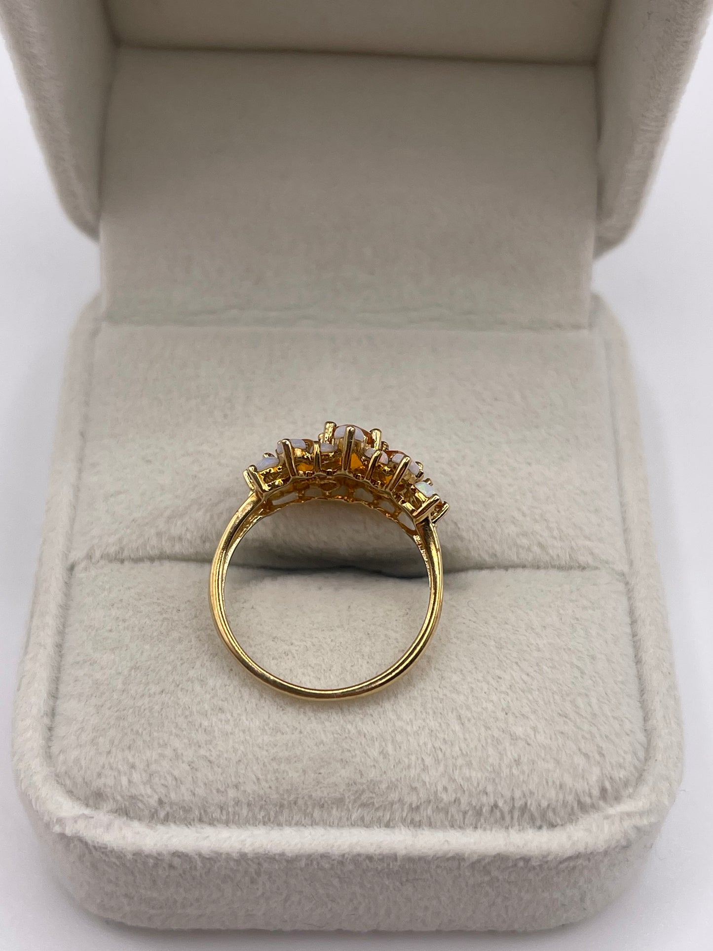 9ct gold opal cluster ring