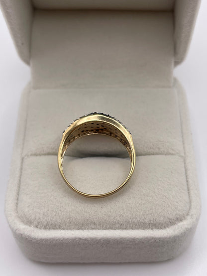9ct gold diamond cluster ring