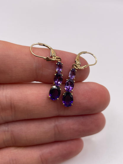 9ct gold amethyst earrings