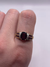 Load image into Gallery viewer, 9ct gold garnet and diamond ring
