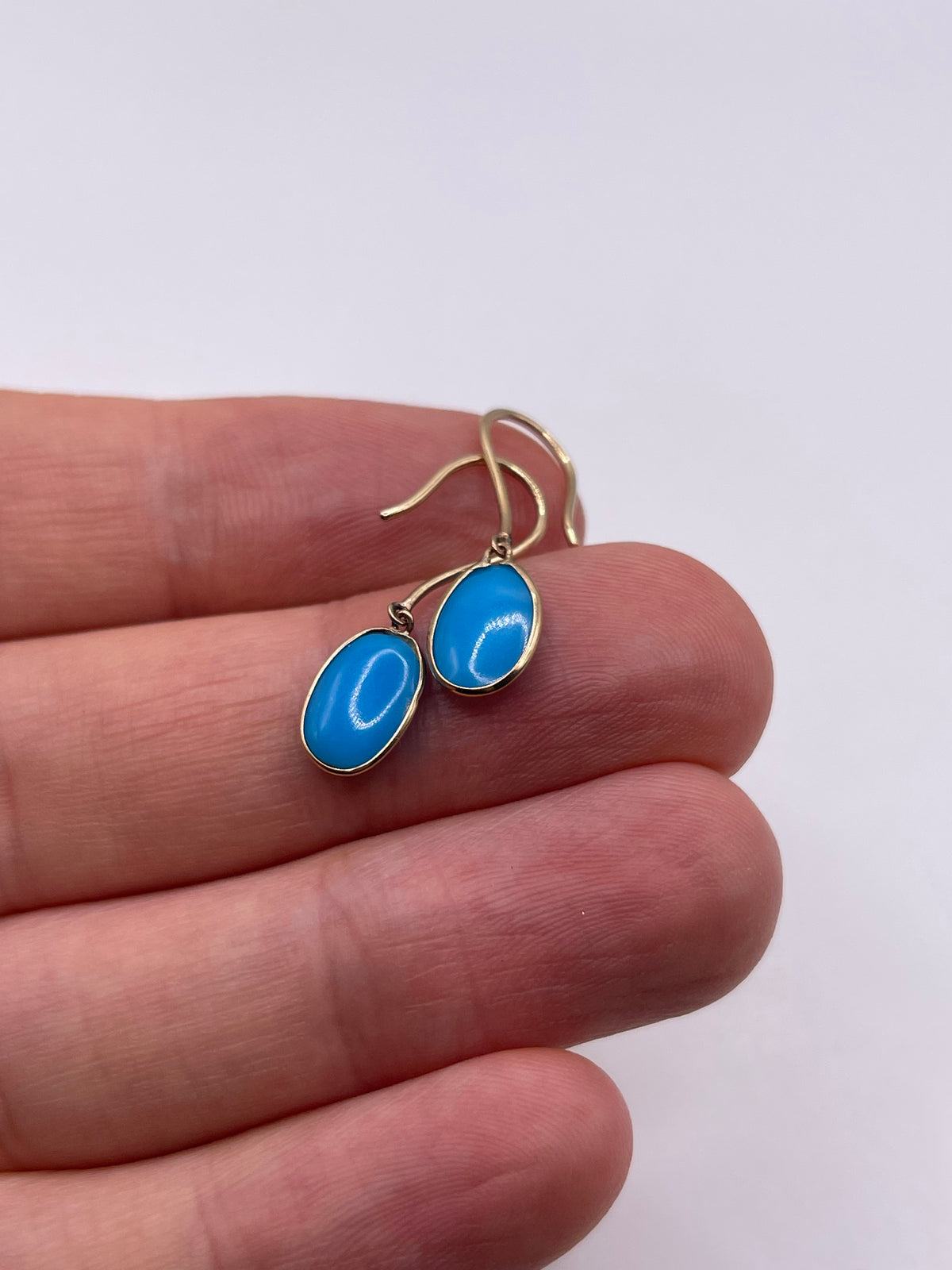 9ct gold turquoise earrings