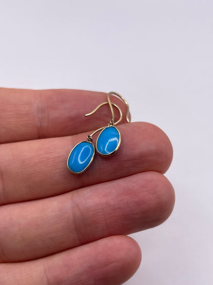 9ct gold turquoise earrings