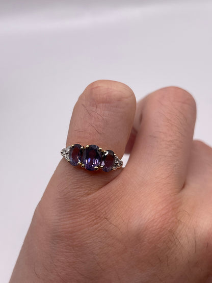 9ct gold blueberry quartz and diamond ring