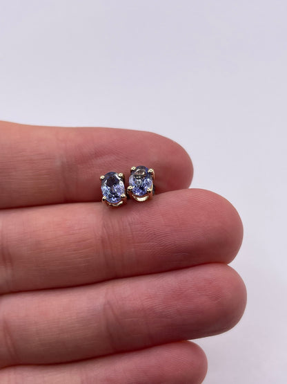 9ct gold tanzanite earrings