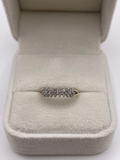 9ct gold diamond cluster ring