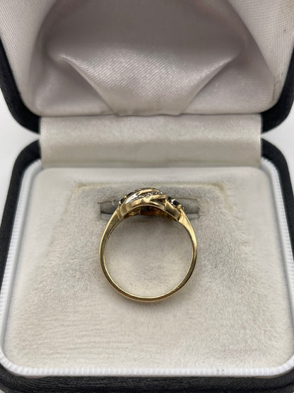 9ct gold sapphire and diamond ring