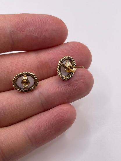 9ct gold opal earrings