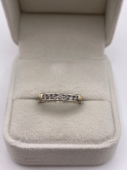 9ct two tone gold diamond ring