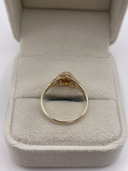 9ct gold citrine heart ring