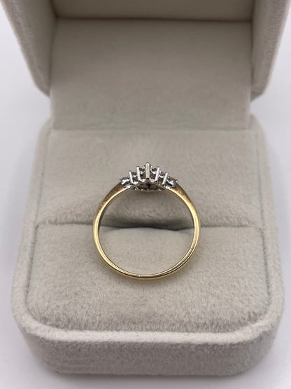 9ct gold diamond cluster ring