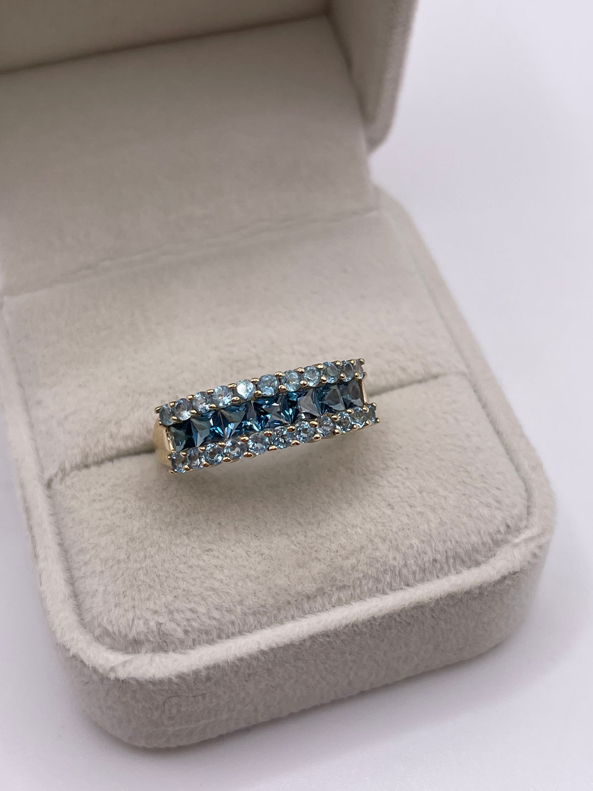9ct gold blue topaz ring