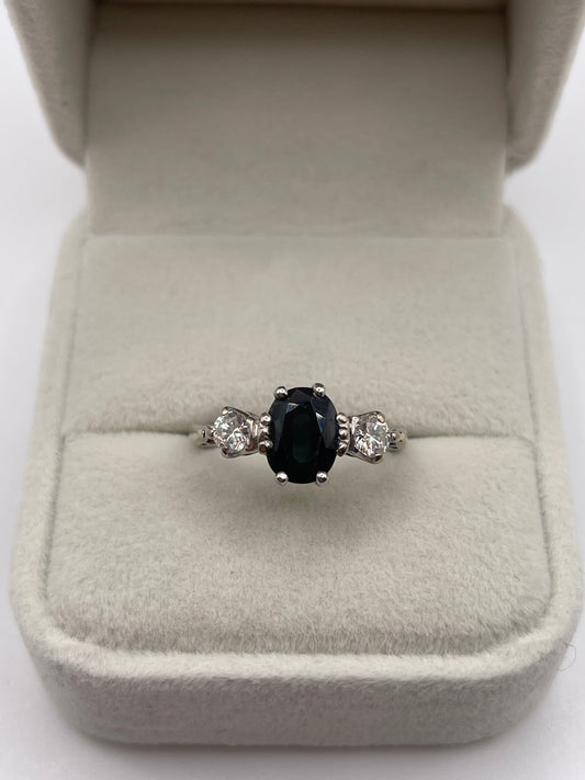 18ct white gold sapphire and diamond ring