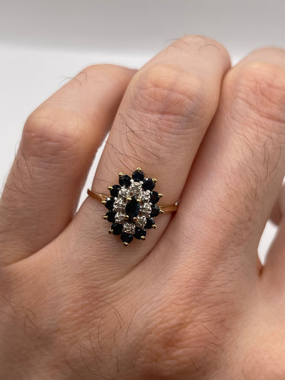 9ct gold sapphire and diamond ring