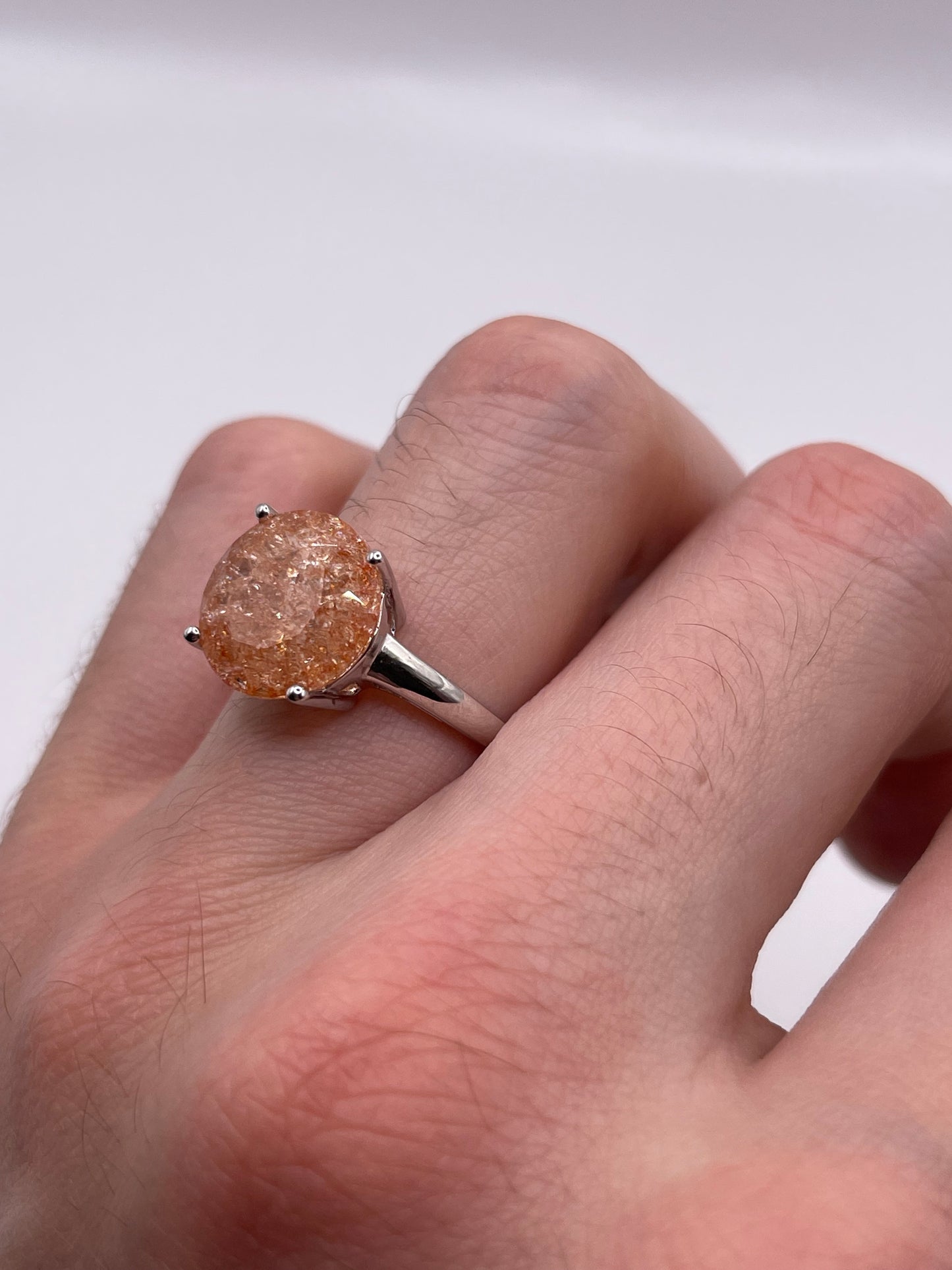 Silver gemstone ring