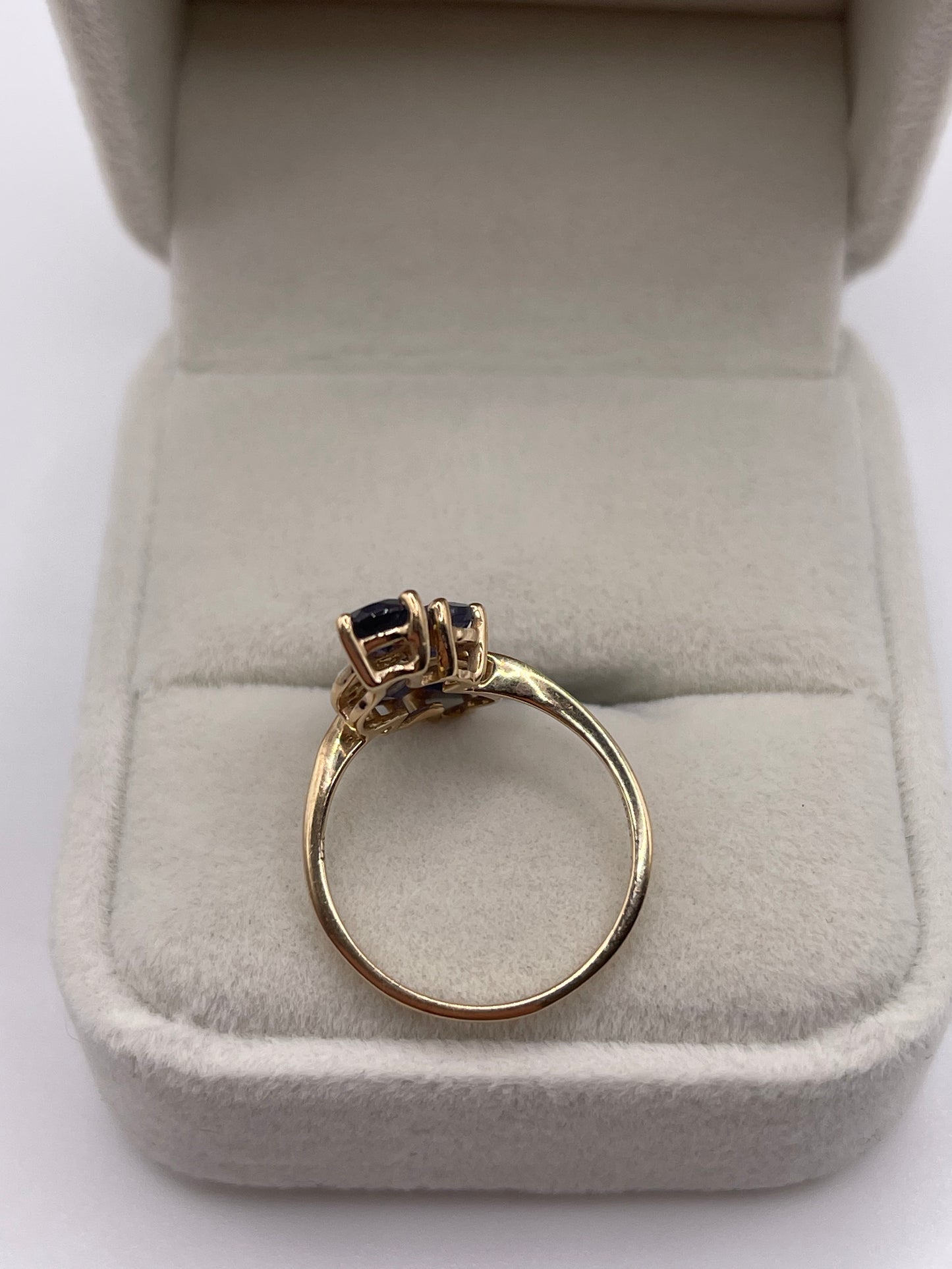 9ct gold iolite and diamond ring