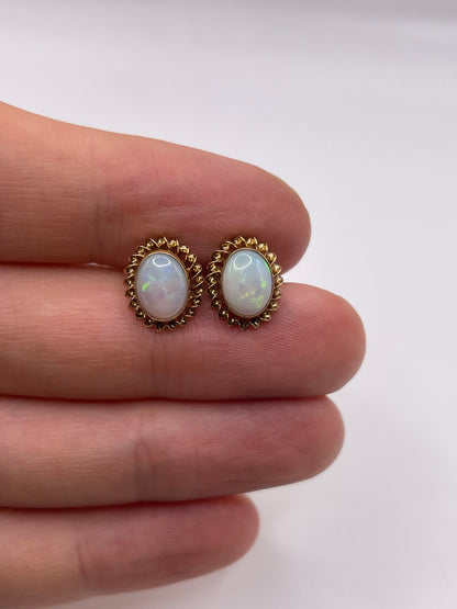 9ct gold opal earrings