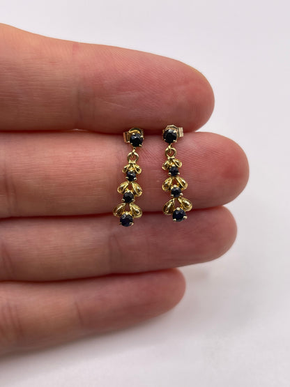 9ct gold sapphire earrings