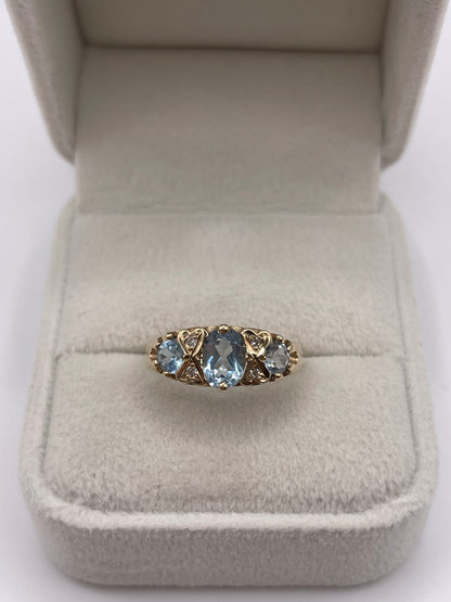 9ct gold topaz and diamond ring