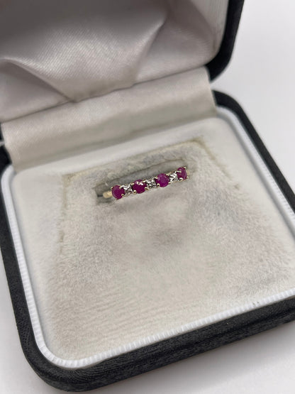 9ct gold ruby and diamond ring