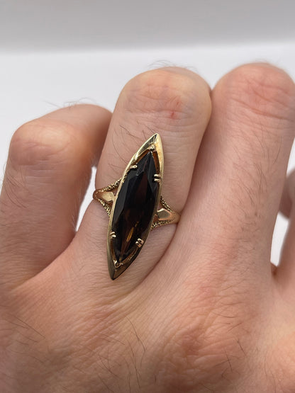 9ct gold Smokey quartz ring