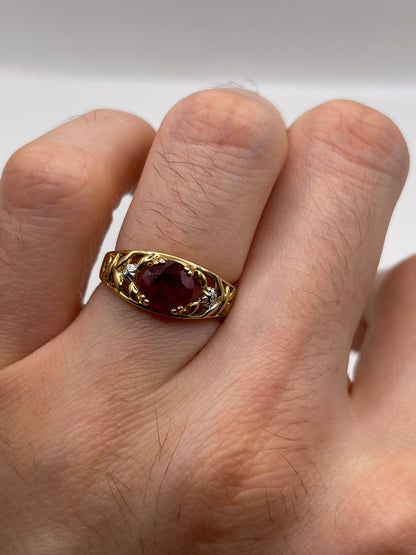 9ct gold ruby and diamond ring
