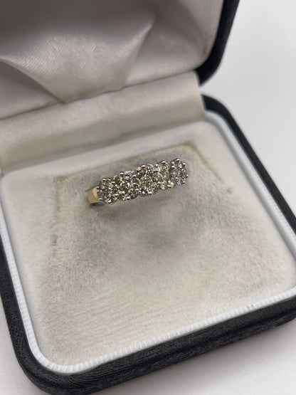 9ct gold 1ct diamond cluster ring