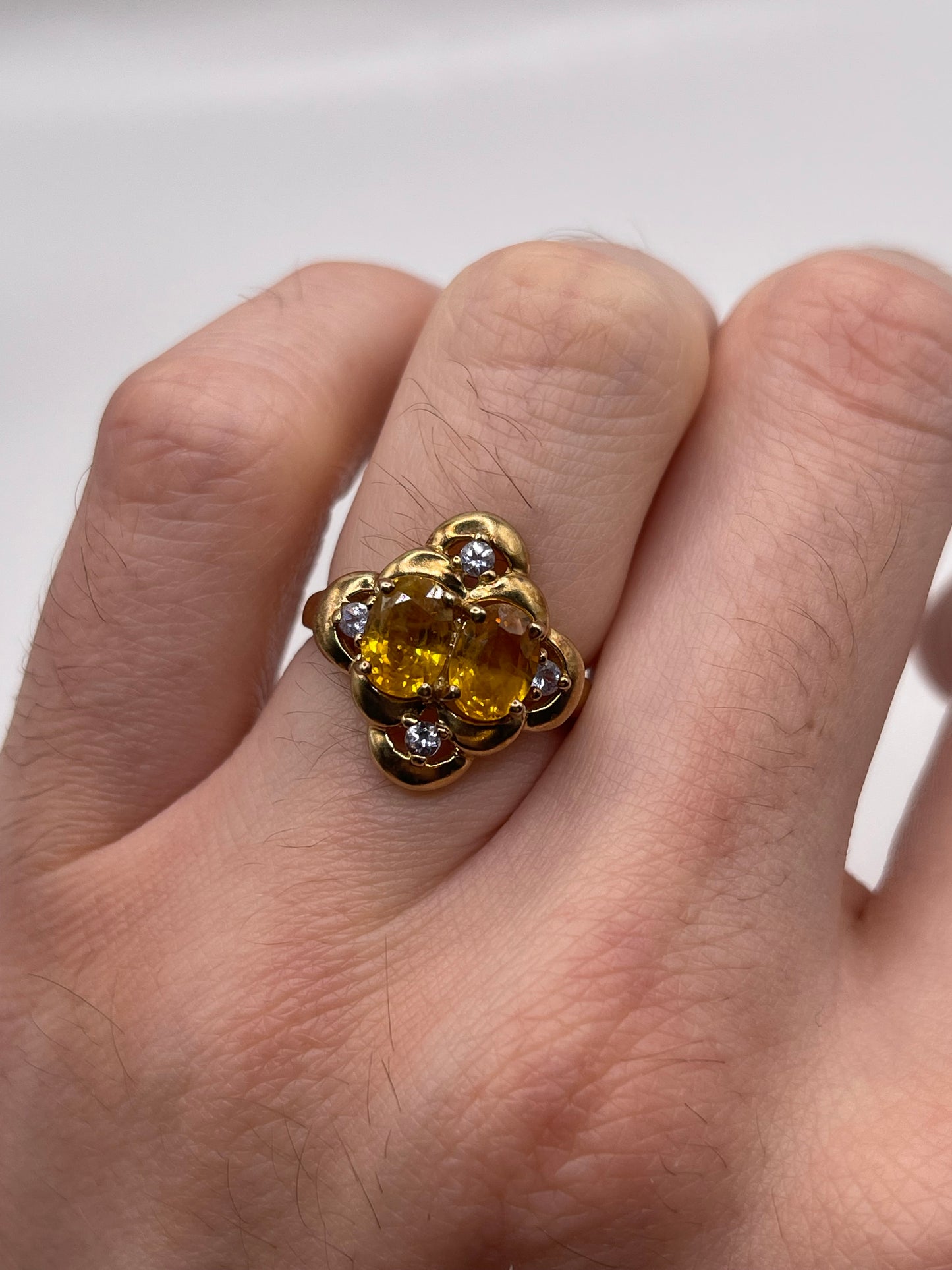 9ct gold sapphire and tanzanite ring
