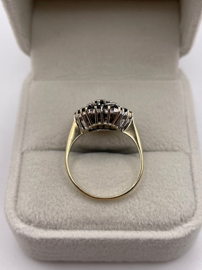 9ct gold sapphire and diamond ring