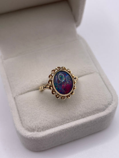 9ct gold opal triplet ring