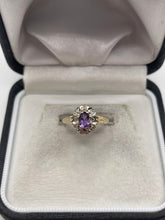 Load image into Gallery viewer, 9ct gold amethyst and diamond ring
