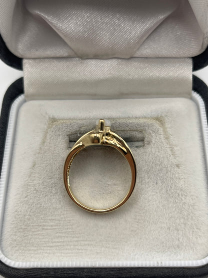 9ct gold opal and diamond ring