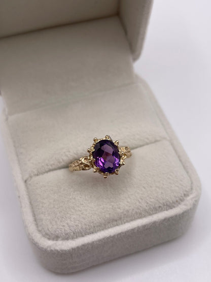 9ct gold amethyst ring