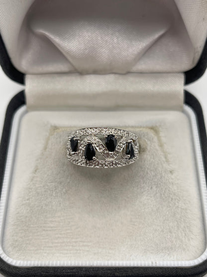 9ct gold sapphire and diamond ring