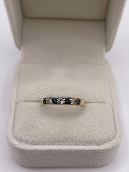 9ct gold sapphire and diamond ring