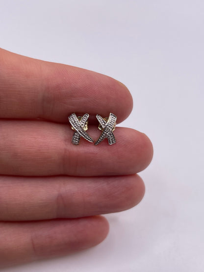 9ct gold diamond earrings