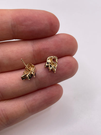 9ct gold sapphire and diamond earrings