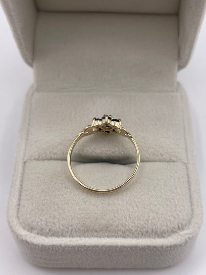 9ct gold sapphire cluster ring