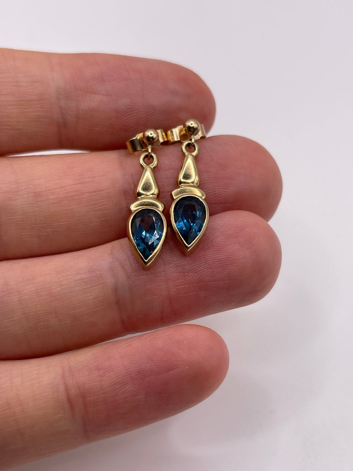 9ct gold blue topaz earrings