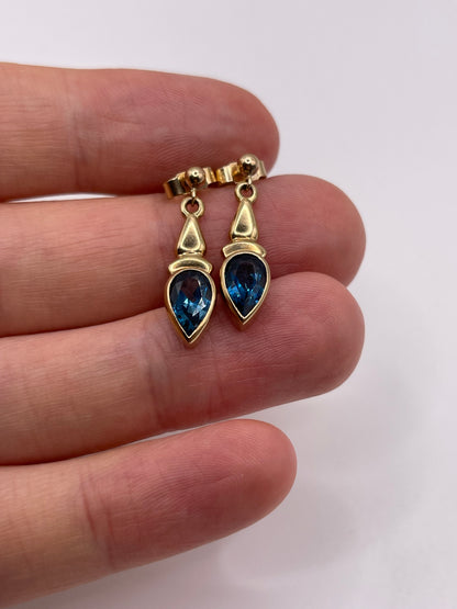 9ct gold blue topaz earrings