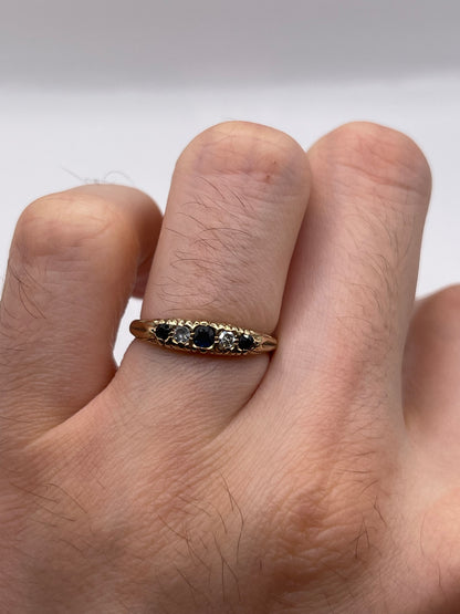 9ct gold sapphire and diamond ring