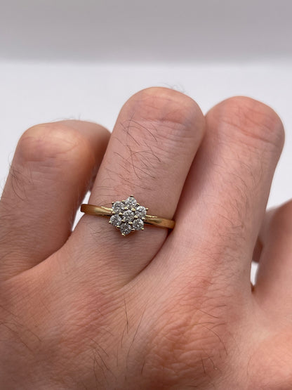 9ct gold diamond cluster ring