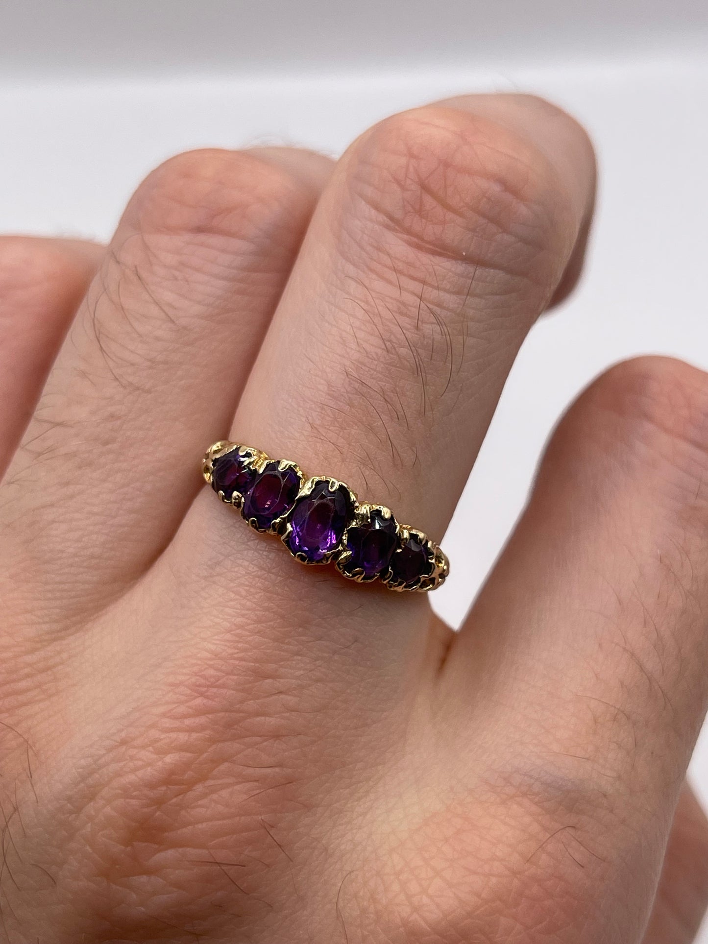 9ct gold amethyst ring