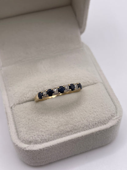 9ct gold sapphire and diamond ring