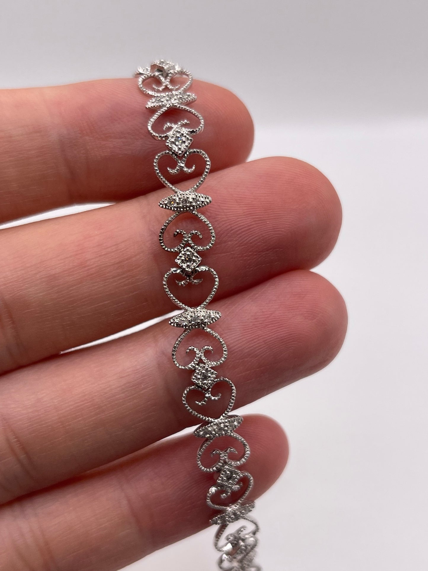 9ct white gold diamond bracelet